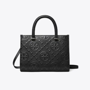 T Monogram Top-handle Embossed Tote